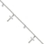 White Cubic Zirconia Cross Charm Bracelet in Sterling Silver, 1.95mm, 7.5 Inch - Sophia Jewelers