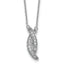 Sterling Silver Rhodium-plated Polished Fancy CZ -X- 16 Inch with 1.25 Inch Extension Necklace