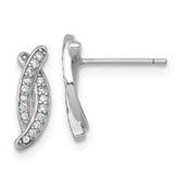 Sterling Silver Rhodium-plated Polished Fancy CZ -X- Post Earrings