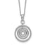 Sterling Silver Rhodium-plated Polished and Textured Multi-Circle Dangle 16 inch with 1 inch Extender Necklace