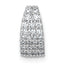 Sterling Silver Rhodium-plated Polished Pave CZ Curved and Tapered Chain Slide Pendant