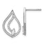 Sterling Silver Rhodium-plated Marquise CZ Polished Teardrop Post Earrings