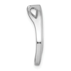 Sterling Silver Rhodium-plated Scratch Finish Fancy Abstract Chain Slide Pendant