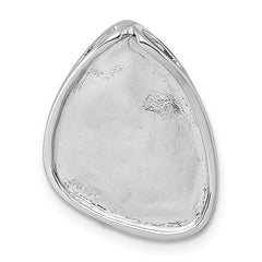 Sterling Silver Rhodium-plated Scratch Finish Fancy Abstract Chain Slide Pendant