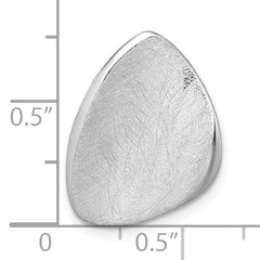 Sterling Silver Rhodium-plated Scratch Finish Fancy Abstract Chain Slide Pendant