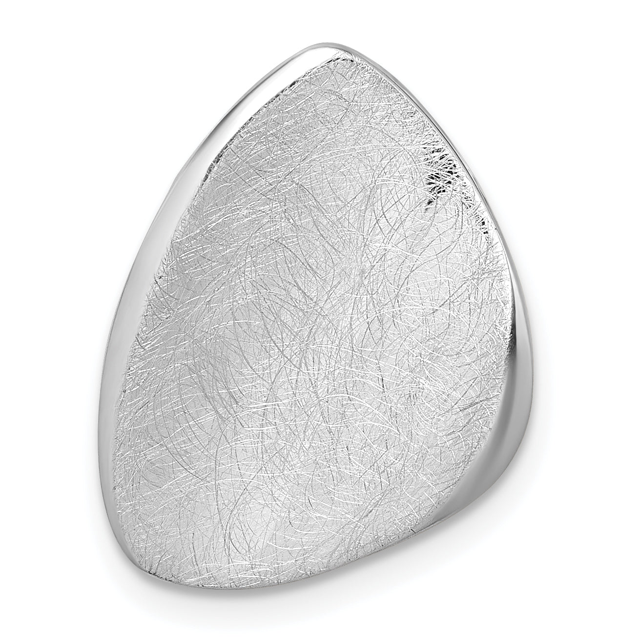 Sterling Silver Rhodium-plated Scratch Finish Fancy Abstract Chain Slide Pendant