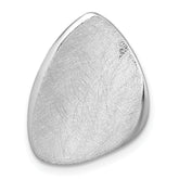 Sterling Silver Rhodium-plated Scratch Finish Fancy Abstract Chain Slide Pendant