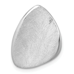 Sterling Silver Rhodium-plated Scratch Finish Fancy Abstract Chain Slide Pendant