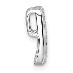 Sterling Silver Rhodium-plated Polished White CZ Chain Slide Pendant