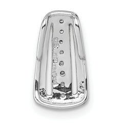 Sterling Silver Rhodium-plated Polished White CZ Chain Slide Pendant
