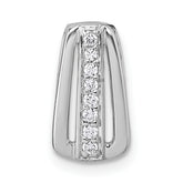Sterling Silver Rhodium-plated Polished White CZ Chain Slide Pendant