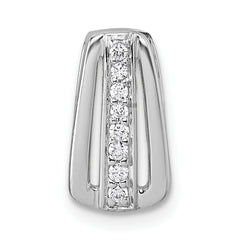 Sterling Silver Rhodium-plated Polished White CZ Chain Slide Pendant