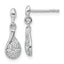 Sterling Silver Rhodium-plated Polished Fancy Teardrop CZ Dangle Post Earrings