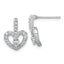 Sterling Silver Rhodium-plated Polished CZ Open Heart Post Earrings