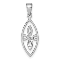 Sterling Silver Rhodium-plated Polished Fancy Celtic Knot Pendant
