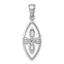 Sterling Silver Rhodium-plated Polished Fancy Celtic Knot Pendant