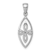 Sterling Silver Rhodium-plated Polished Fancy Celtic Knot Pendant