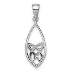 Sterling Silver Rhodium-plated Polished Fancy Celtic Design Pendant