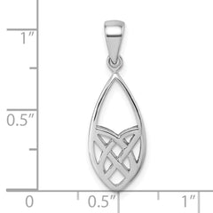Sterling Silver Rhodium-plated Polished Fancy Celtic Design Pendant