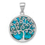 Tree of Life Pendant in Sterling Silver with Reconstructed Turquoise - Sophia Jewelers