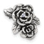 Sterling Silver Antiqued Polished CZ Flowers Chain Slide Pendant