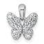 Sterling Silver Rhodium-plated Polished CZ Butterfly Pendant
