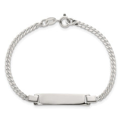 Sterling Silver Polished Curb Link Childrens 6.25 Inch ID Bracelet