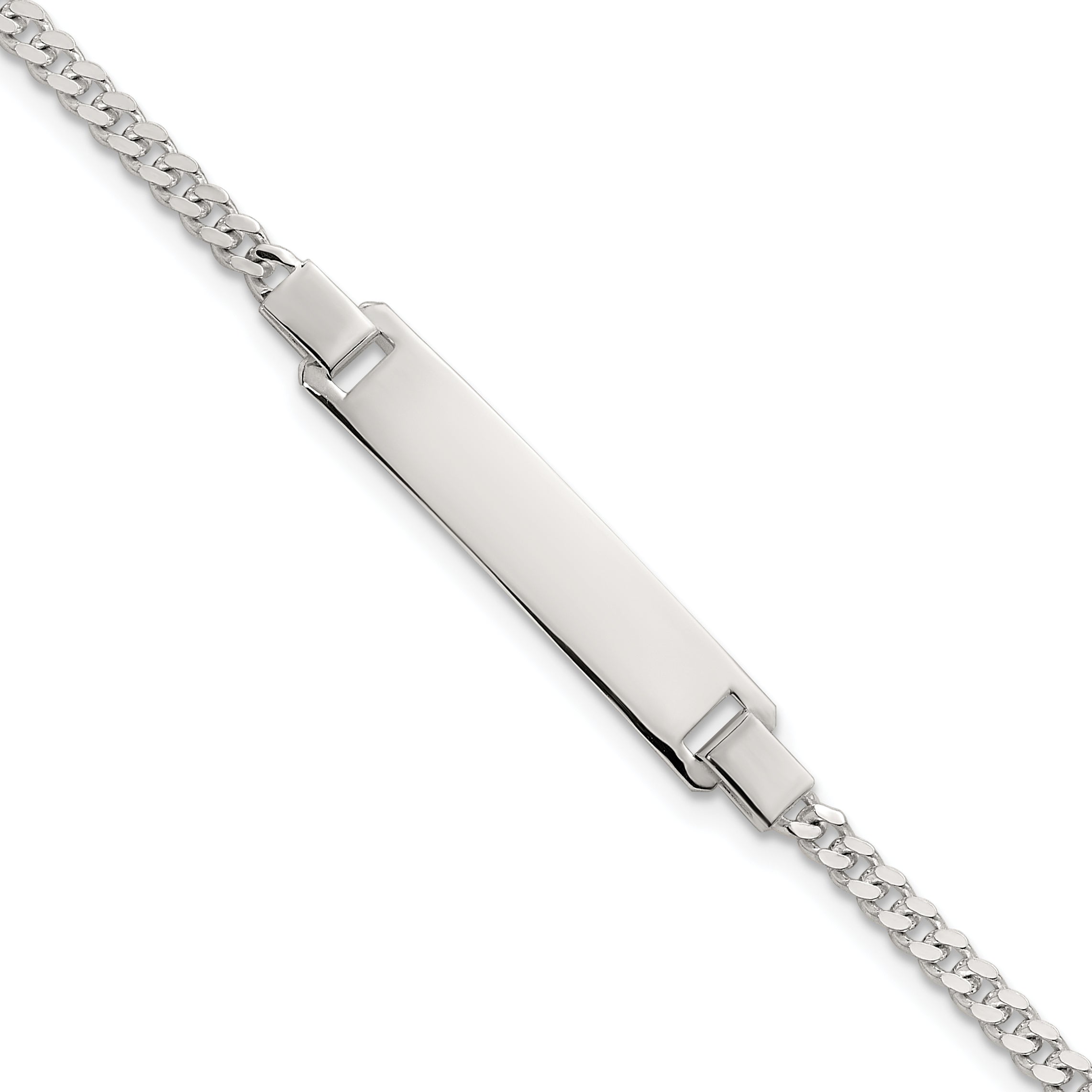 Sterling Silver Polished Curb Link Childrens 6.25 Inch ID Bracelet