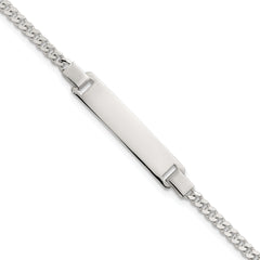 Sterling Silver Polished Curb Link Childrens 6.25 Inch ID Bracelet
