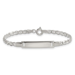 Sterling Silver Polished Anchor Link Childrens 6 Inch ID Bracelet