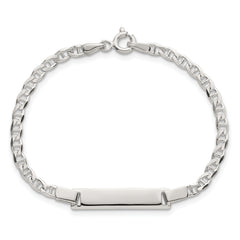Sterling Silver Polished Anchor Link Childrens 6 Inch ID Bracelet