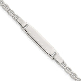 Sterling Silver Polished Anchor Link Childrens 6 Inch ID Bracelet