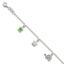 Green Enamel Turtles Childrens Bracelet in Sterling Silver, 6 Inch - Sophia Jewelers