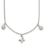 Cubic Zirconia Heart/Flower/Butterfly Necklace in Sterling Silver, 14 Inch - Sophia Jewelers