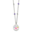 Sterling Silver Polished Beaded Enameled Multi-color Heart Pawprint Childrens 14 inch Necklace