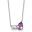 Pear Emerald-Cut Amethyst & White Topaz Necklace in Sterling Silver, 16 Inch - Sophia Jewelers