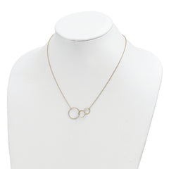 Sterling Silver Gold-tone 3 Intertwined Circles w/2 in ext. Necklace