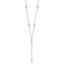 Sterling Silver Rhodium-plated 6-8mm White Teardrop and Semi-Round Freshwater Cultured Pearl 6-Station Y-Drop 16 inch Necklace