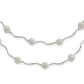 Sterling Silver Polished Spiral & Laser-cut Bead Multistrand With 2in ext Necklace
