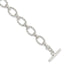 Sterling Silver 7.75inch Polished Fancy Link Toggle Bracelet - Sophia Jewelers