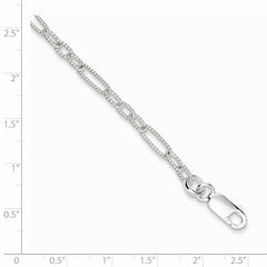 Sterling Silver 7.5inch Fancy Link Bracelet
