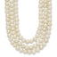Sterling Silver Triple Strand White FW Cultured Pearl Necklace
