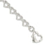 Sterling Silver 7.5inch Polished Fancy Heart Link Bracelet