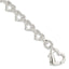 Fancy Heart Link Bracelet in Sterling Silver, 11mm, 7.5 Inch - Sophia Jewelers