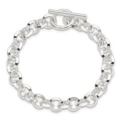 Sterling Silver 8.5inch Polished Fancy Circular Link Bracelet