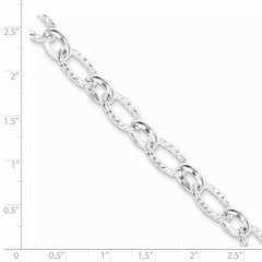 Sterling Silver 7.5inch Polished Fancy Link Bracelet