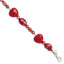 Sterling Silver Red Jade Hearts/FW Cultured Pearl Bracelet