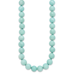 10-10.5mm Smooth Beaded Amazonite Necklace With Sterling S.RH Clasp