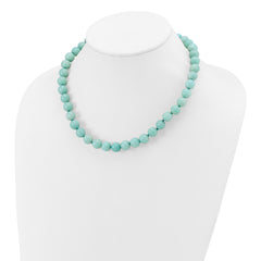 10-10.5mm Smooth Beaded Amazonite Necklace With Sterling S.RH Clasp