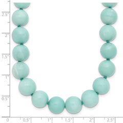 10-10.5mm Smooth Beaded Amazonite Necklace With Sterling S.RH Clasp